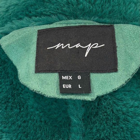 Map green faux suede coat - Picture 6 of 7